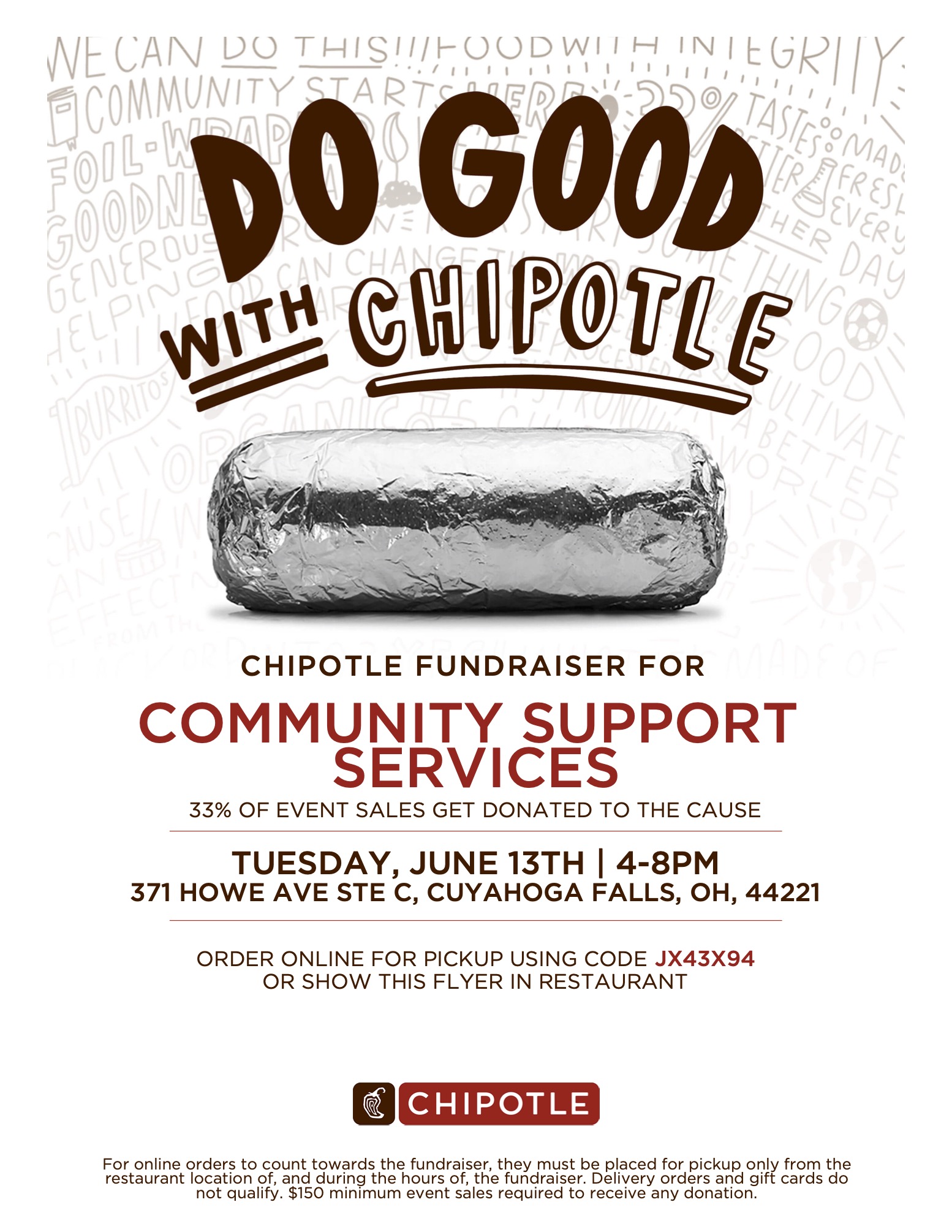 Chipotle fundraiser flyer