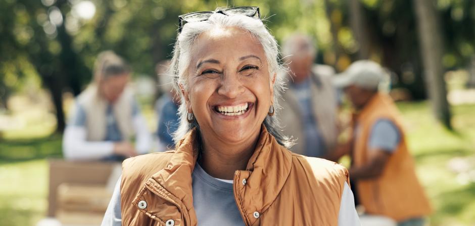 Woman Smiling Outside