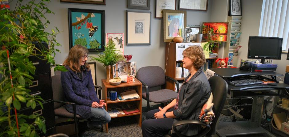 Person talking to Dr. Schwartz