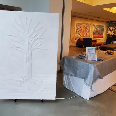 white tree painting