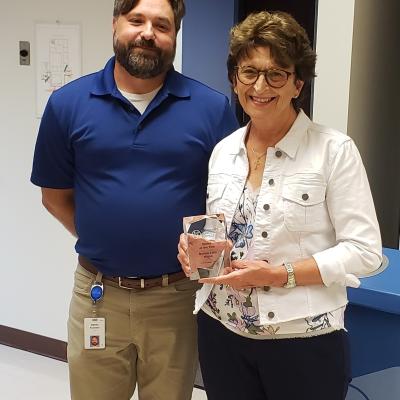 Bonnie Wojno, Individual Donor of the Year recipient, with Fund Development Committee Chair Aaron Kurchev.